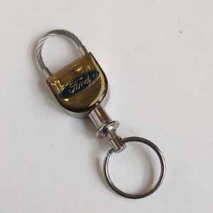 Ford Dealership Keychain with Separate Valet Attachment - Gold & Silver Toned